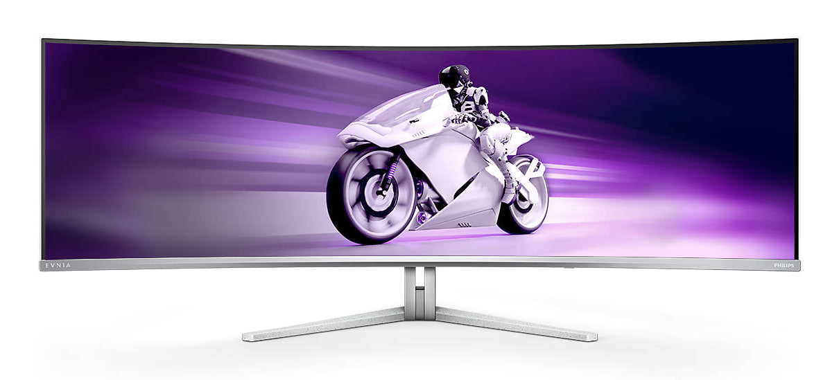 Philips Philips Evnia 8000 49M2C8900/00 platta pc-skärmar 124,2 cm (48.9") 5120 x 1440 pixlar Dual QHD QD-OLED Vit