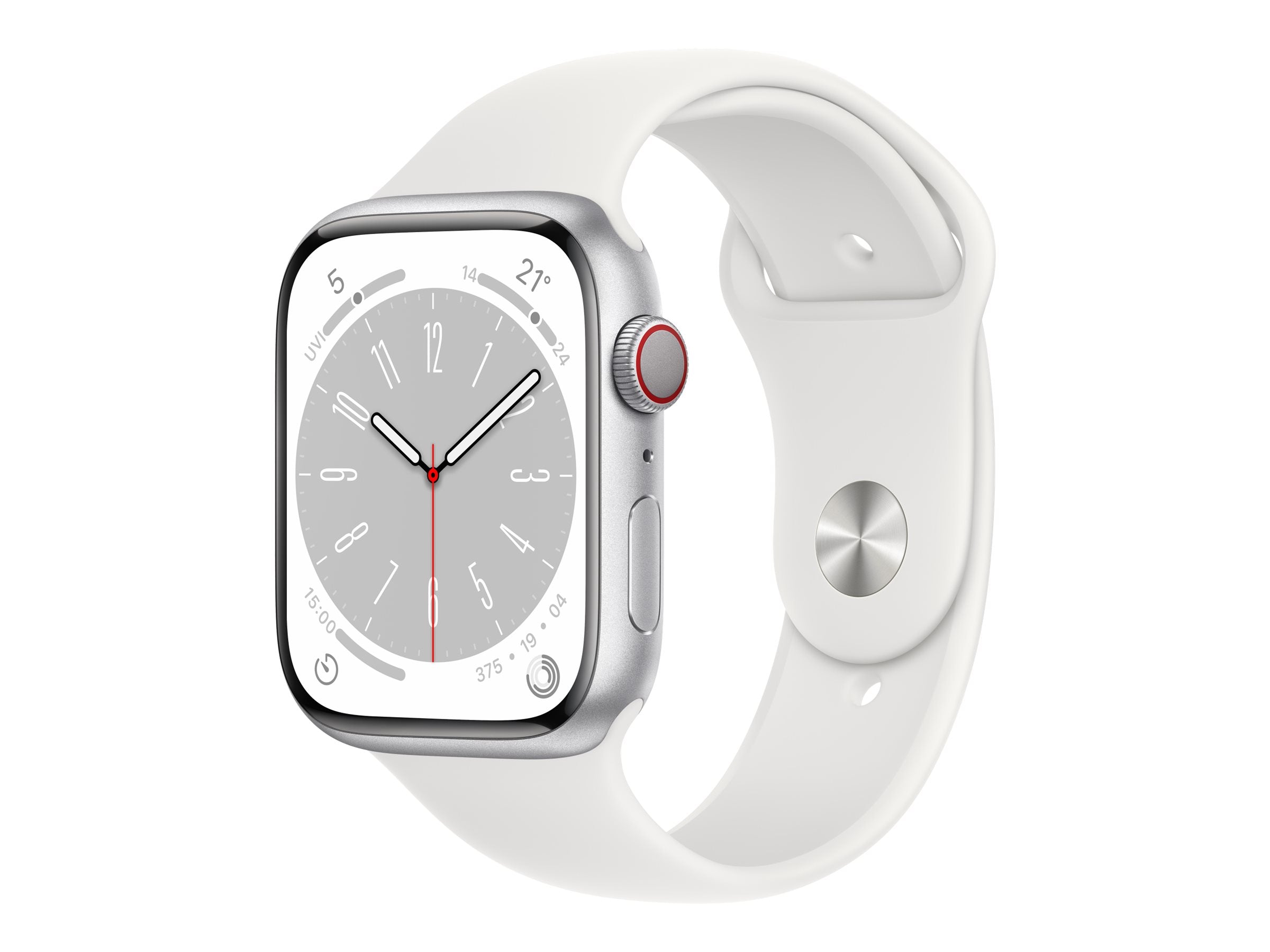 Apple Watch Series 8 (GPS  Cellular) 45 mm Sølv Hvid Smart ur