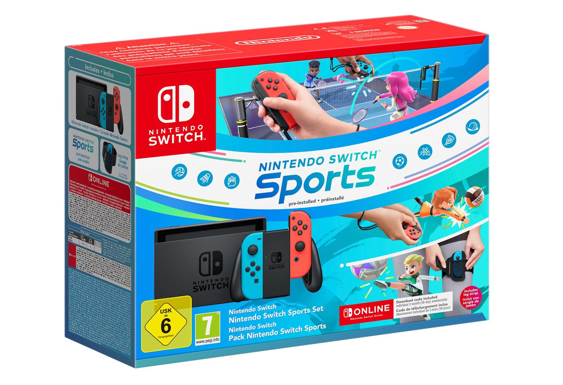 Nintendo Nintendo Switch Sports Set bärbara spelkonsoller 15,8 cm (6.2") 32 GB Pekskärm Wi-Fi Blå, Grå, Röd