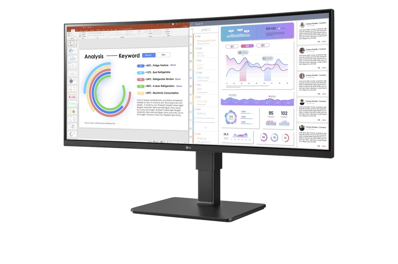 LG 34BQ77QB-B platta pc-skärmar 86,4 cm (34") 3440 x 1440 pixlar UltraWide Quad HD LED Svart