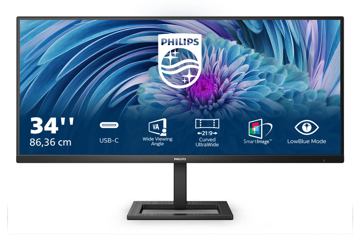 Philips Philips E Line 346E2LAE/00 LED display 86,4 cm (34") 3440 x 1440 pixlar Wide Quad HD LCD Svart