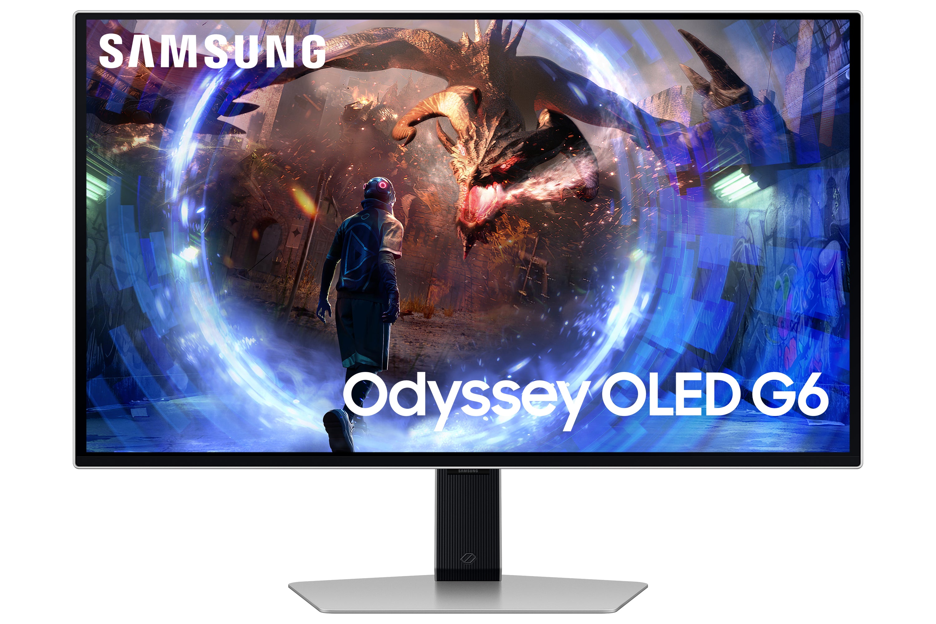 Samsung G60SD platta pc-skärmar 68,6 cm (27") 2560 x 1440 pixlar Quad HD OLED Silver