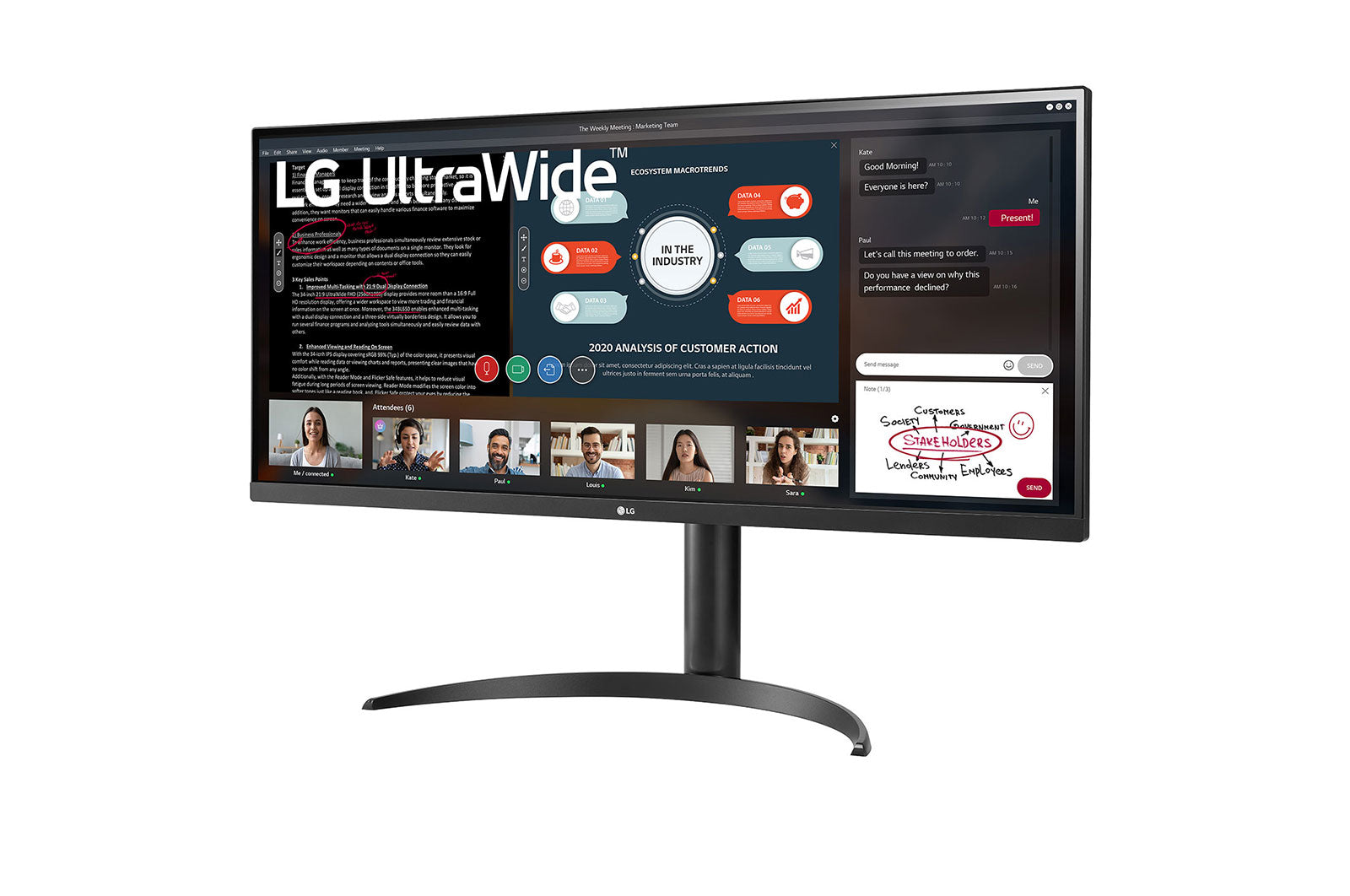 LG 34WP550-B platta pc-skärmar 86,4 cm (34") 2560 x 1080 pixlar UltraWide Full HD LED Svart