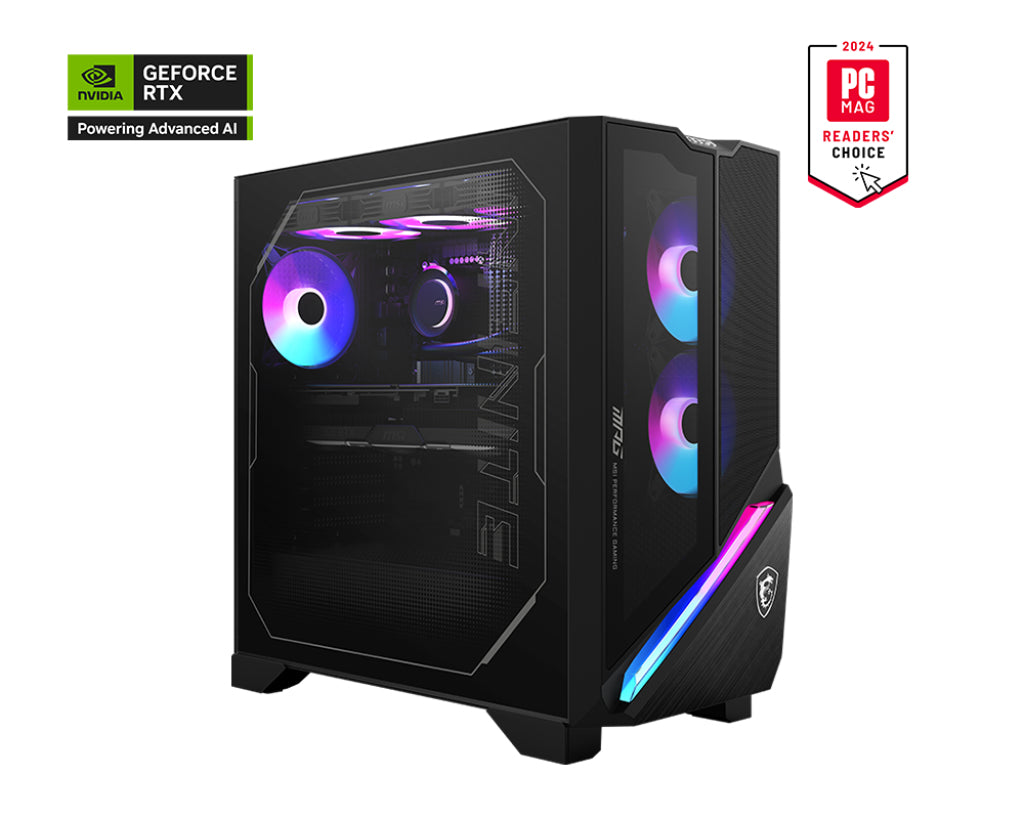 MSI MSI MPG Infinite X3 AI 2NUF7-01SEU Intel Core Ultra 7 265K 32 GB DDR5-SDRAM 1 TB SSD NVIDIA GeForce RTX 4070 Ti Windows 11 Home Skrivbord PC Svart