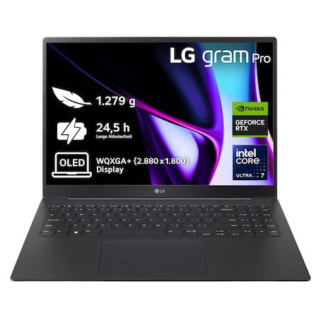 LG LG Gram Pro 16Z90SP-A.AP7BG bärbara datorer Intel Core Ultra 7 155H Bärbar dator 40,6 cm (16") WQXGA+ 32 GB LPDDR5x-SDRAM 2 TB SSD NVIDIA GeForce RTX 3050 Wi-Fi 6E (802.11ax) Windows 11 Pro Svart