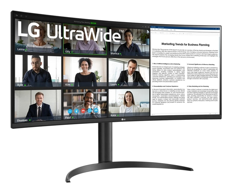 LG 34WR55QK-B platta pc-skärmar 86,4 cm (34") 3440 x 1440 pixlar Wide Quad HD Svart