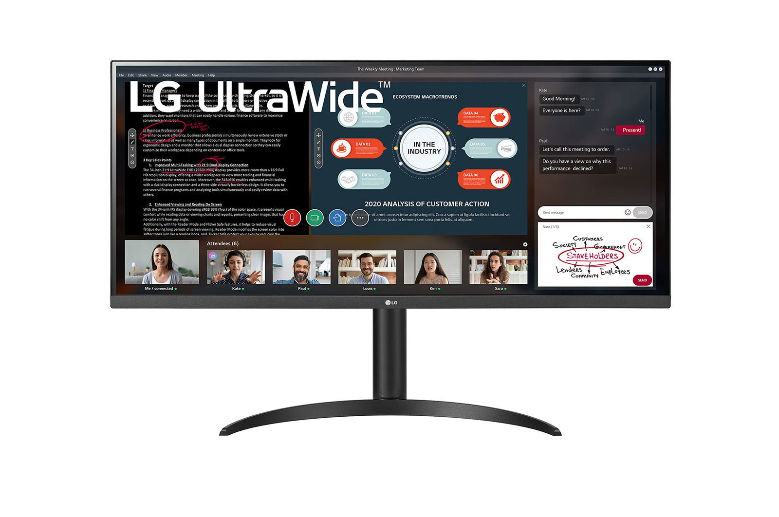 LG 34WP550-B platta pc-skärmar 86,4 cm (34") 2560 x 1080 pixlar UltraWide Full HD LED Svart