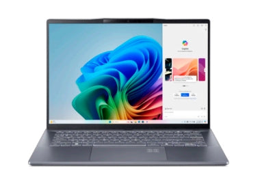 Acer Swift Go 14 AI Qualcomm Snapdragon X1P-42-100 Laptop 36.8 cm (14.5") WUXGA 16 GB LPDDR5x-SDRAM 512 GB SSD Wi-Fi 7 (802.11be) Windows 11 Home Grey, Stainless steel