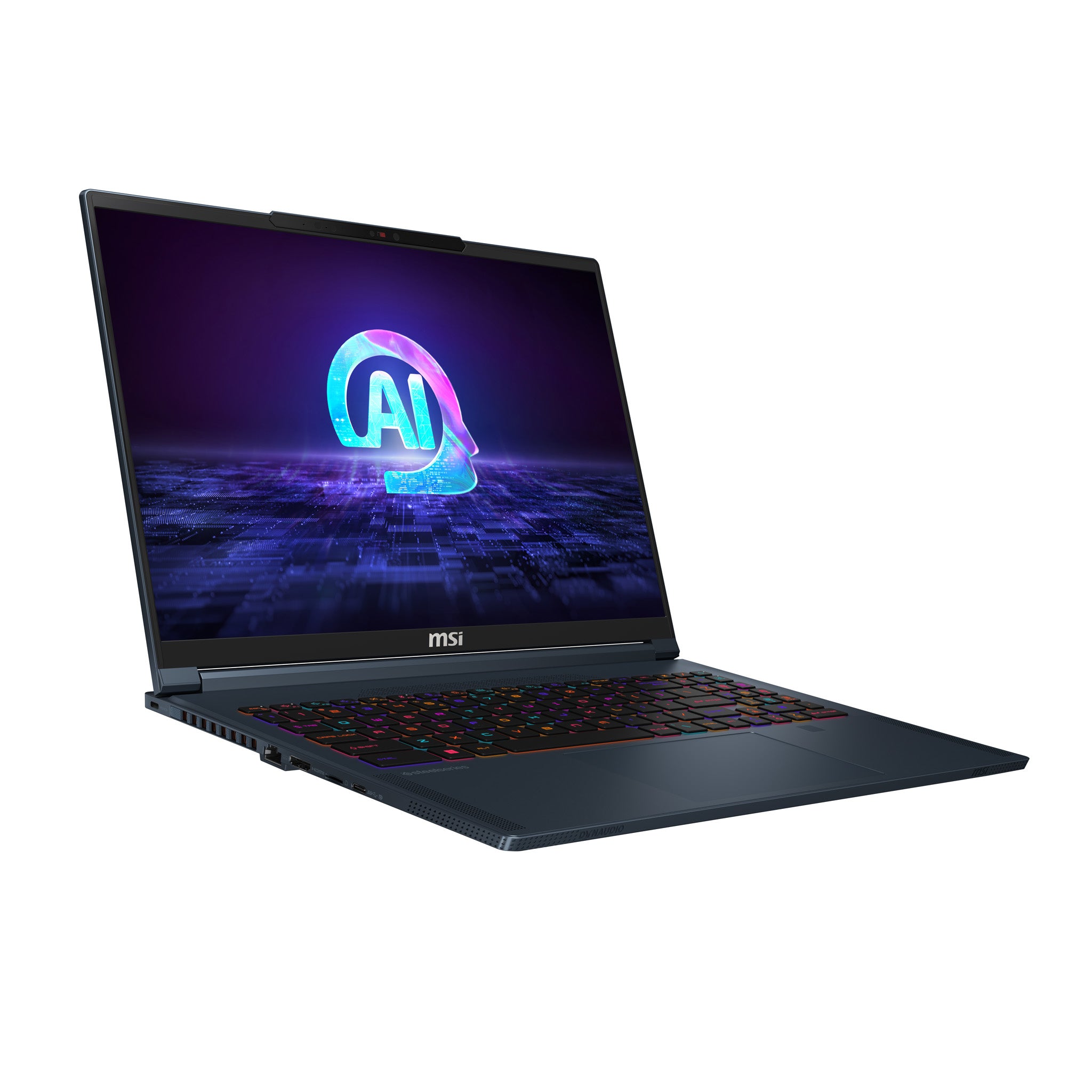 MSI MSI Stealth 16 AI Studio A1VGG-038 Intel Core Ultra 9 185H Bärbar dator 40,6 cm (16") Quad HD+ 32 GB DDR5-SDRAM 2 TB SSD NVIDIA GeForce RTX 4070 Wi-Fi 7 (802.11be) Windows 11 Home Blå