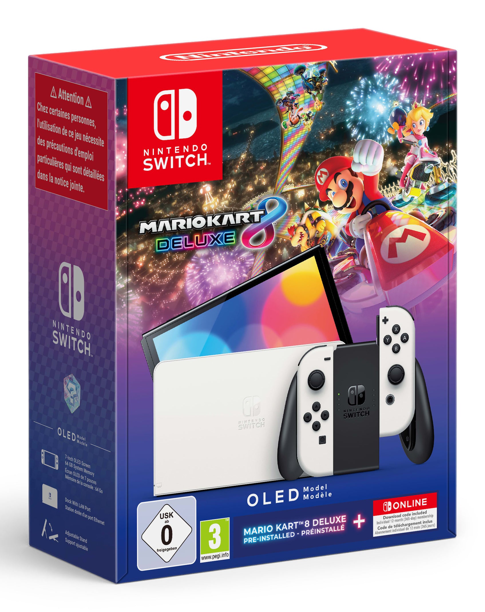 Nintendo Nintendo 10014484 bärbara spelkonsoller 17,8 cm (7") 64 GB Pekskärm Wi-Fi Svart, Vit