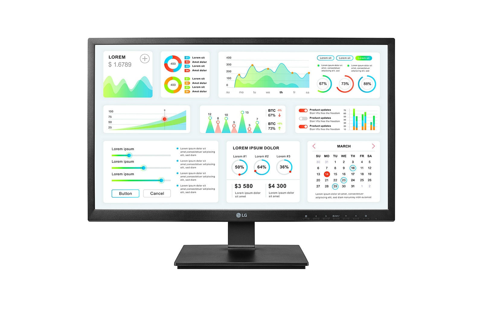 LG 24CK550Z-BP platta pc-skärmar 60,5 cm (23.8") 1920 x 1080 pixlar Full HD Svart