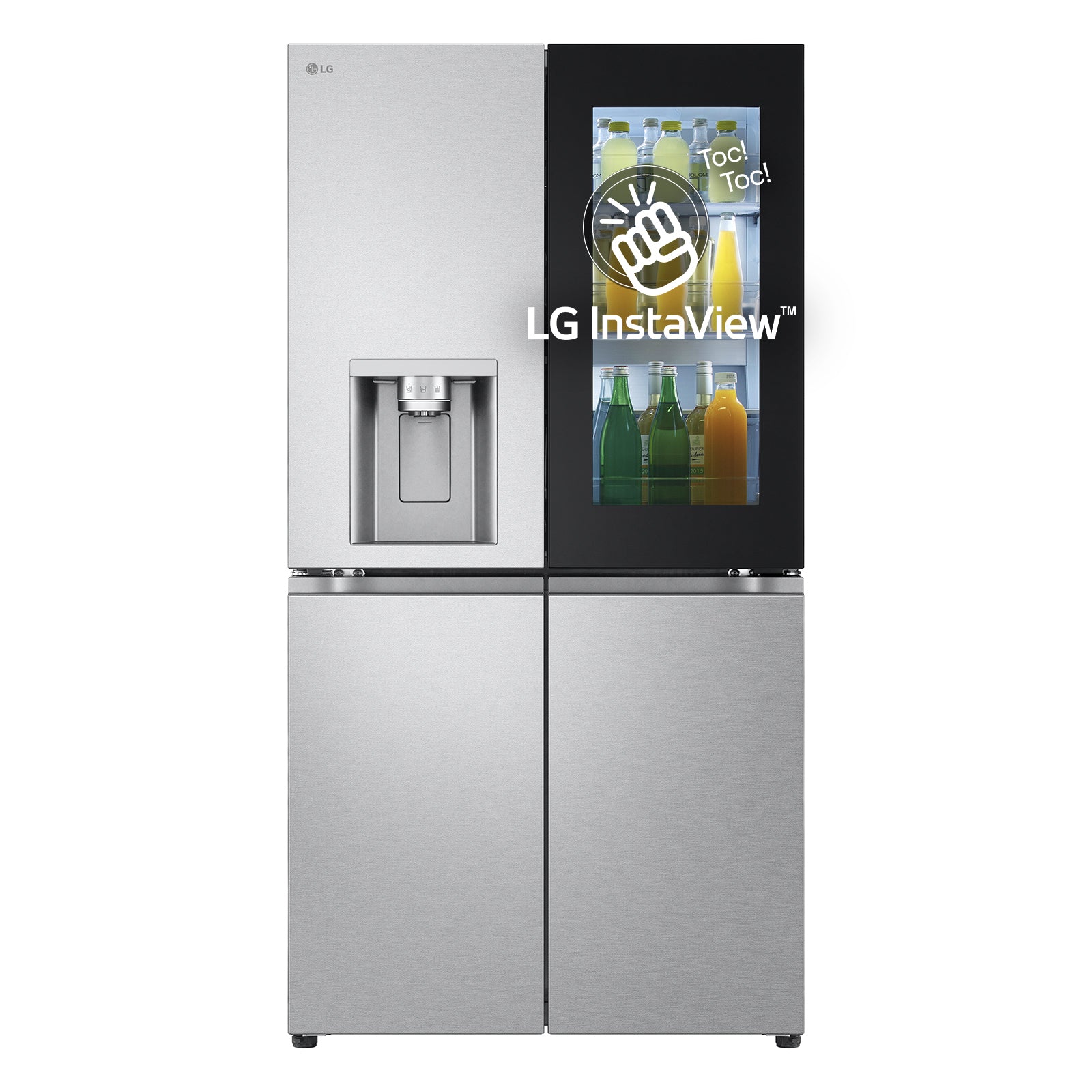 LG InstaView GMG960MBJE Side-by-side fridge/freezer Freestanding 638 l E Silver