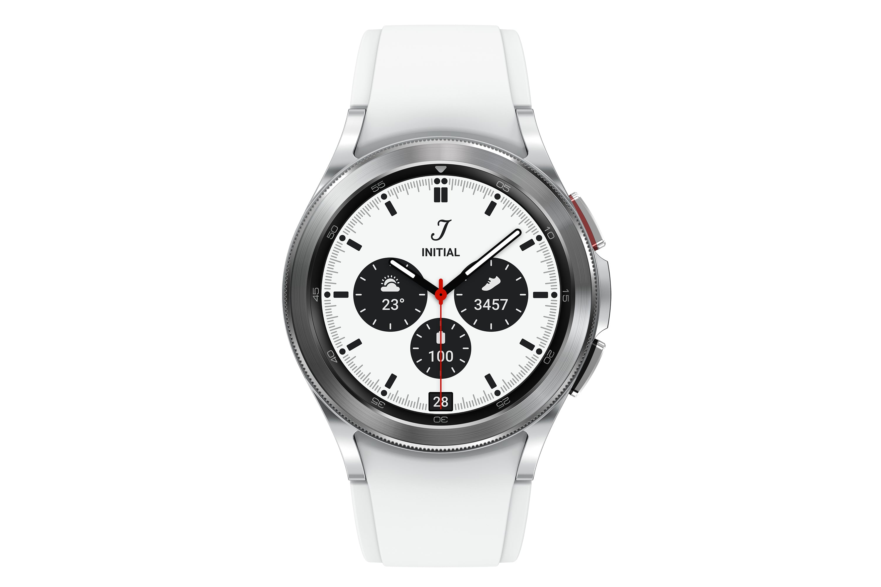 Samsung Galaxy Watch4 Classic 3,05 cm (1.2") OLED 42 mm Digital 396 x 396 pixlar Pekskärm 4G Silver Wi-Fi GPS