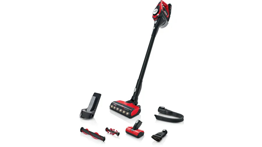 Bosch Bosch Serie 8 BBS8214PET upprättstående dammsugare och elektrisk sopborste 2-in-1 stick vacuum Batteri Torr Utan påse 0,4 l Svart, Röd 4 Ah