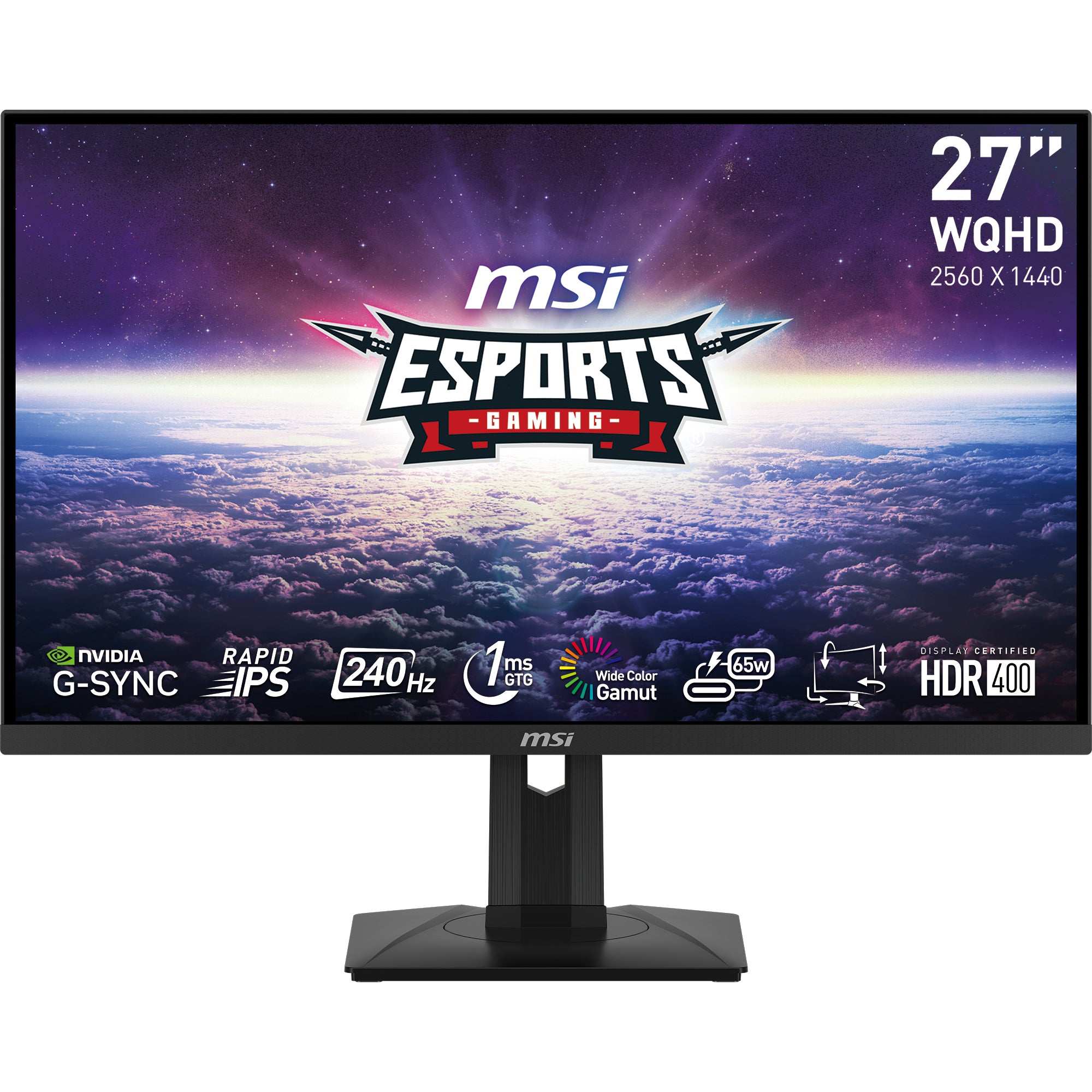 MSI MSI G274QPXDE platta pc-skärmar 68,6 cm (27") 2560 x 1440 pixlar Wide Quad HD LCD Svart