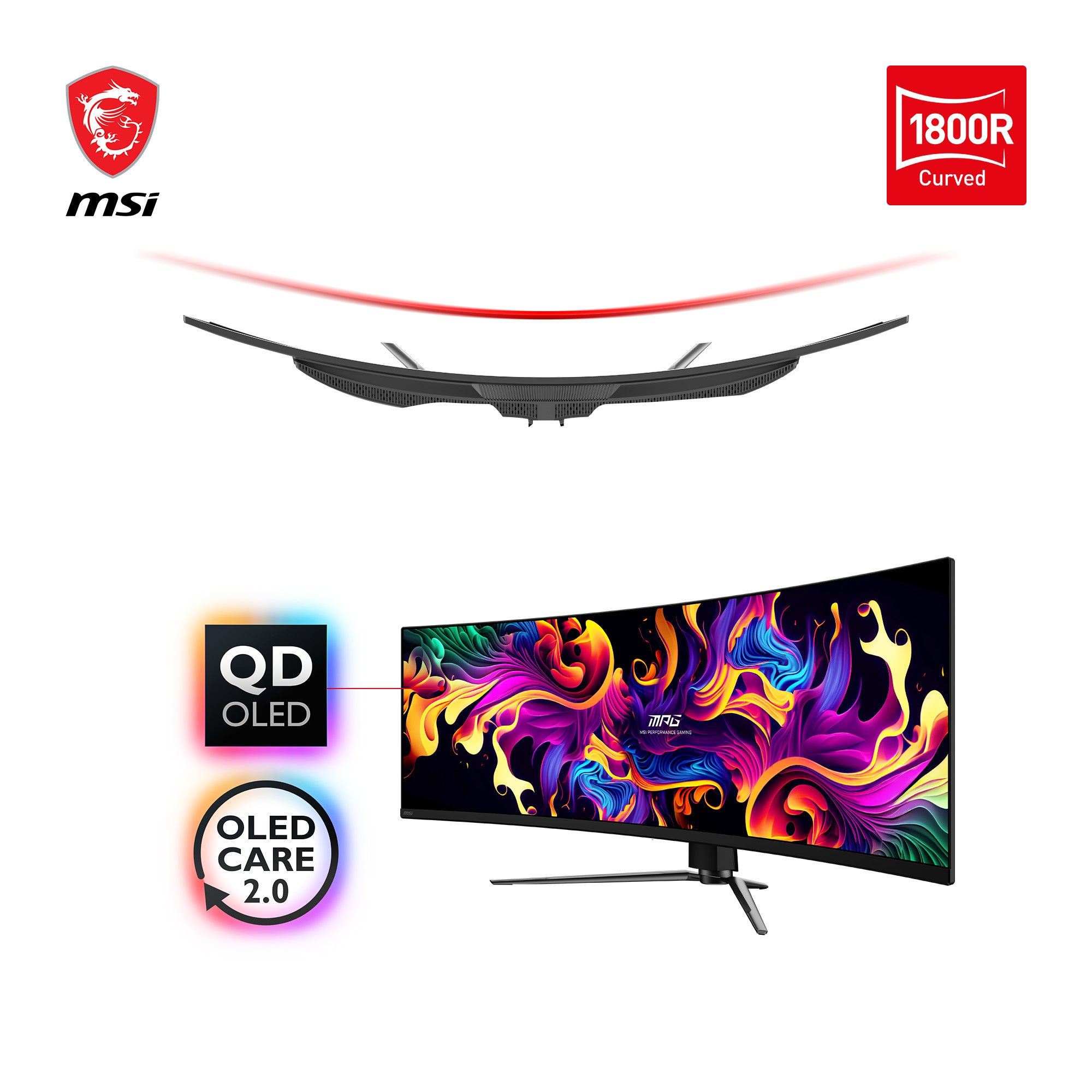 MSI MSI MPG 491CQPDE QD-OLED platta pc-skärmar 124,5 cm (49") 5120 x 1440 pixlar DQHD Svart