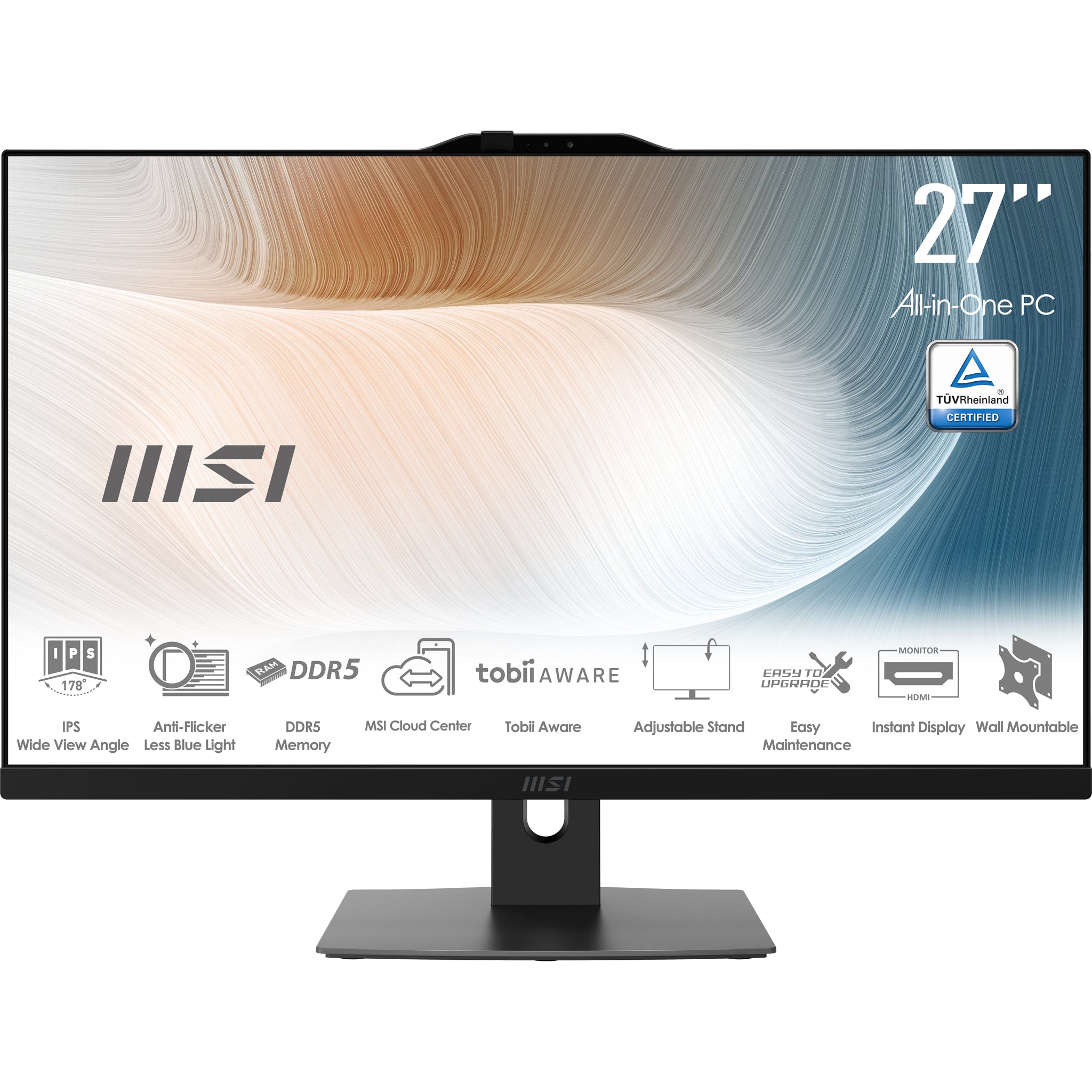 MSI MSI Modern AM272P 1M-835DE Intel Core 7 150U 68,6 cm (27") 1920 x 1080 pixlar Allt-i-ett-dator 16 GB DDR5-SDRAM 1 TB SSD Windows 11 Pro Wi-Fi 6E (802.11ax) Svart