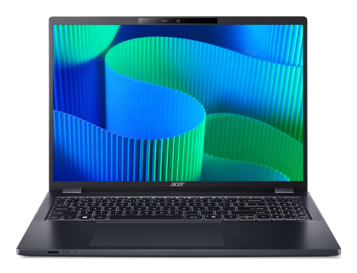 Acer TravelMate P4 TMP416-53-TCO-747D Intel Core Ultra 7 155U Bärbar dator 40,6 cm (16") WUXGA 32 GB DDR5-SDRAM 1 TB SSD Wi-Fi 6E (802.11ax) Windows 11 Pro Blå