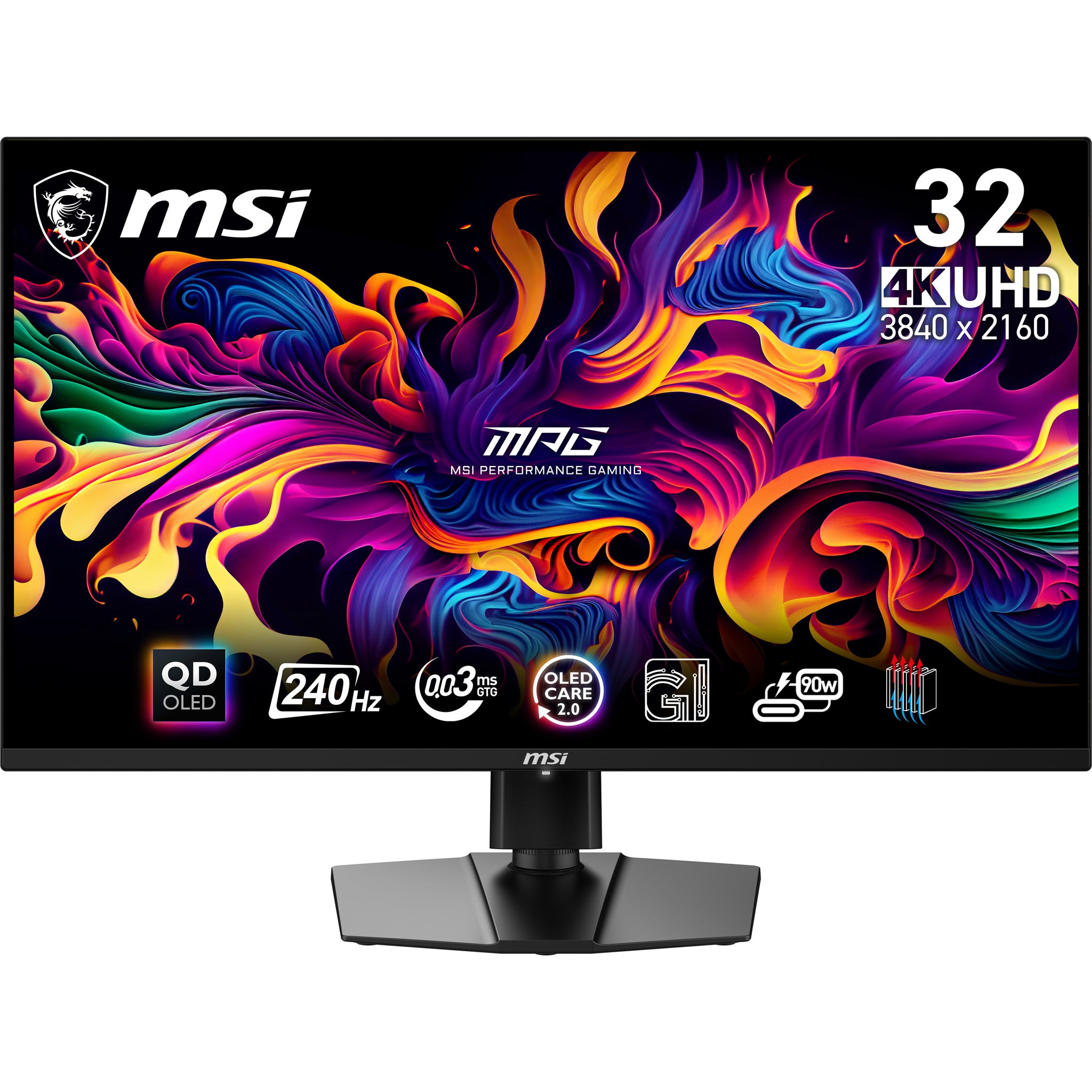 MSI MSI MPG 321URX QD-OLED platta pc-skärmar 80 cm (31.5") 3840 x 2160 pixlar 4K Ultra HD Svart