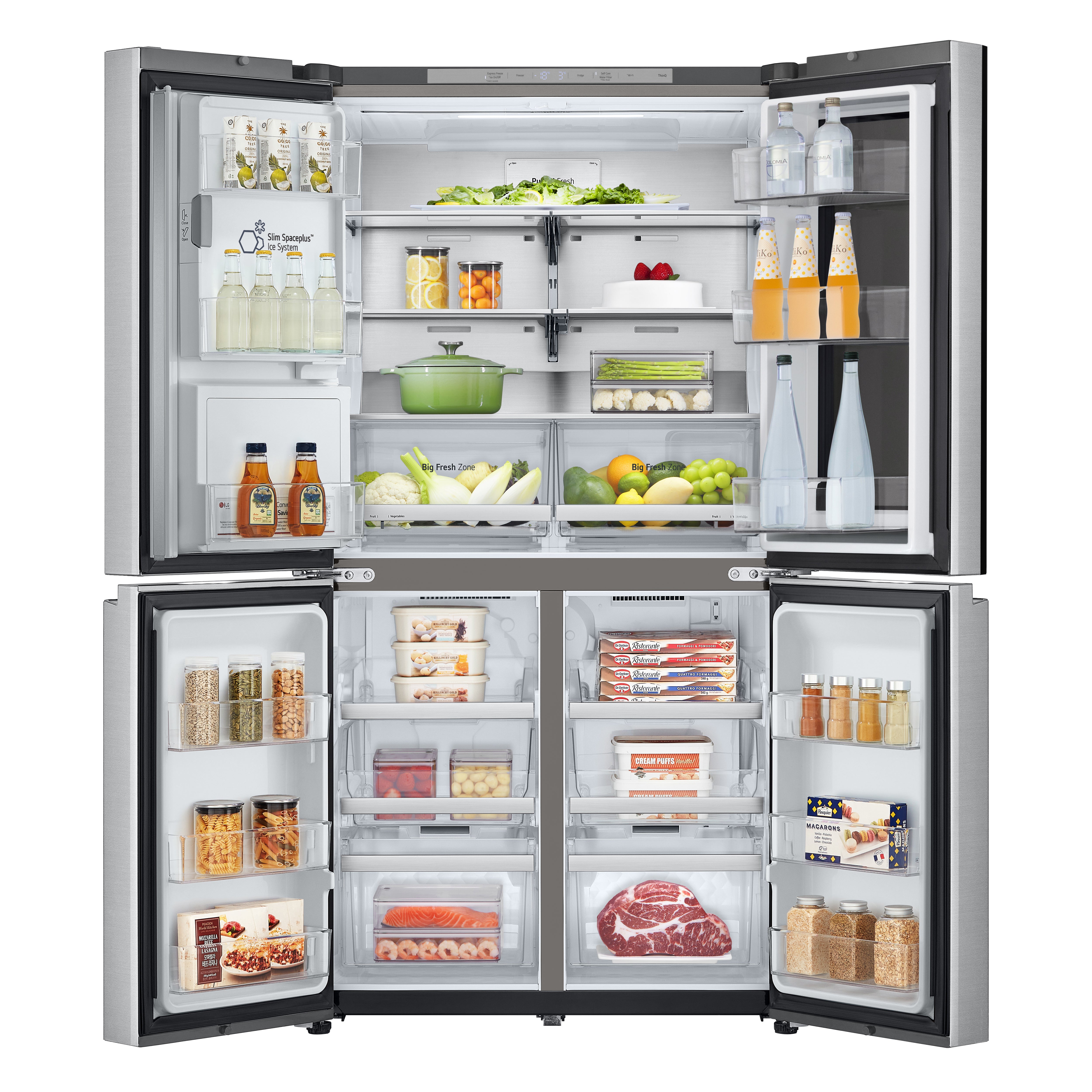 LG InstaView GMG960MBJE Side-by-side fridge/freezer Freestanding 638 l E Silver