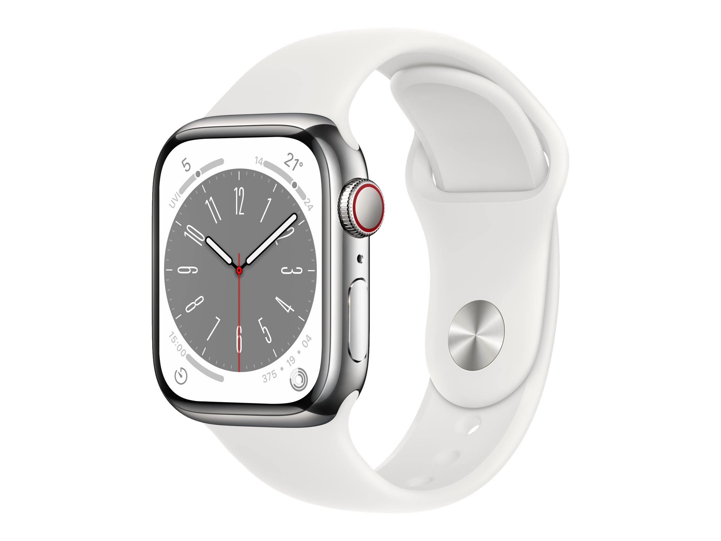 Apple Watch Series 8 (GPS  Cellular) 41 mm Sølv Hvid Smart ur