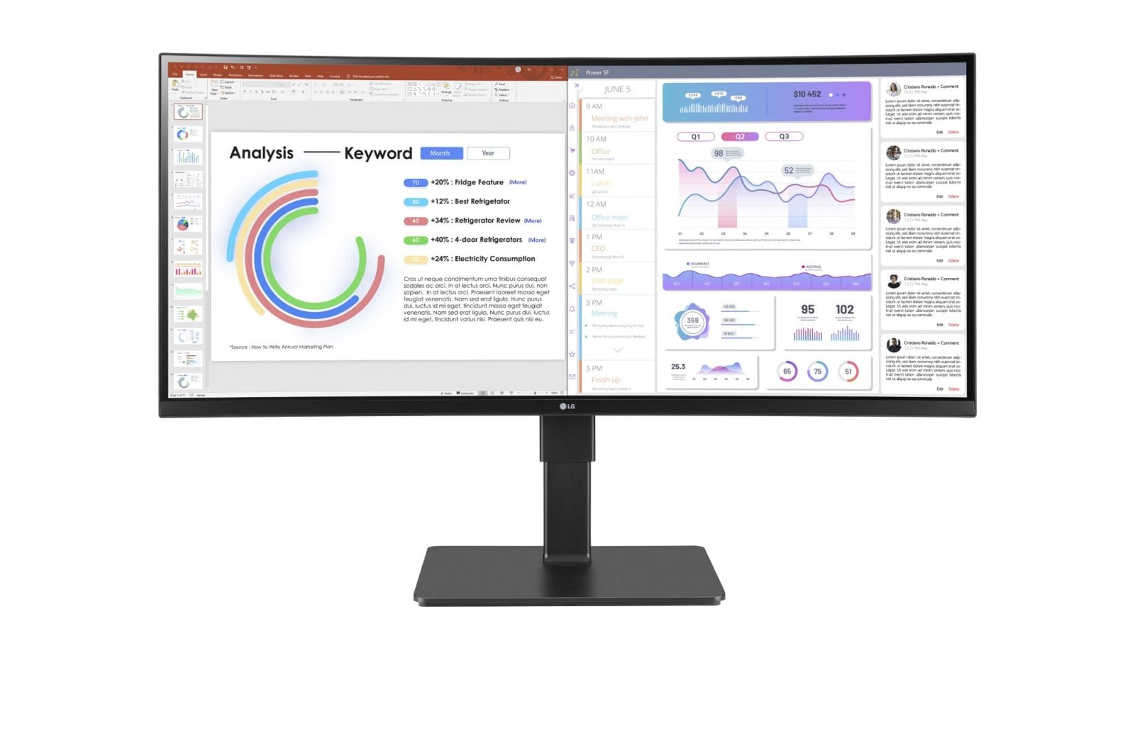 LG 34BQ77QB-B platta pc-skärmar 86,4 cm (34") 3440 x 1440 pixlar UltraWide Quad HD LED Svart