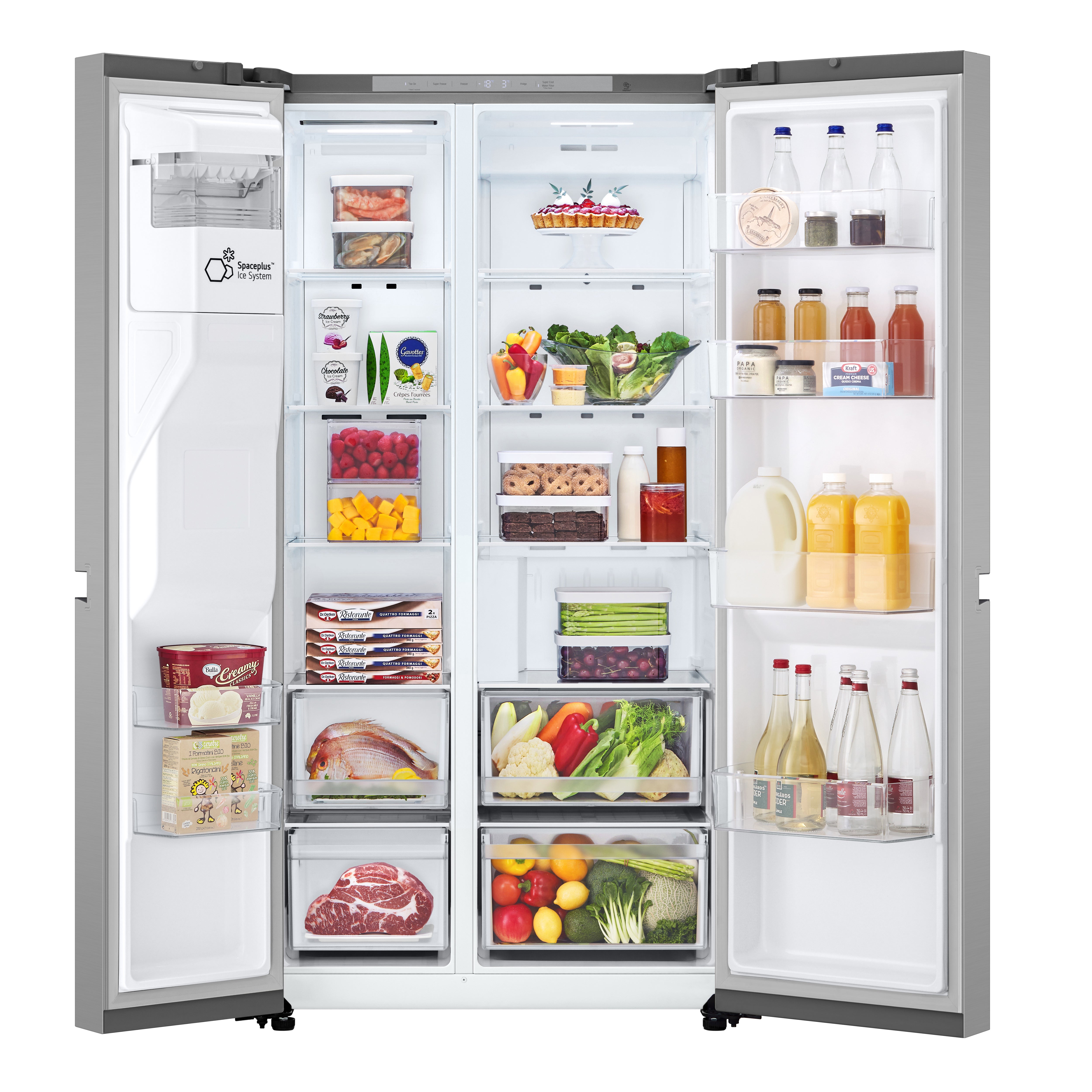 LG GSLC40PYPE Side-by-side fridge/freezer Freestanding 638 l E Silver