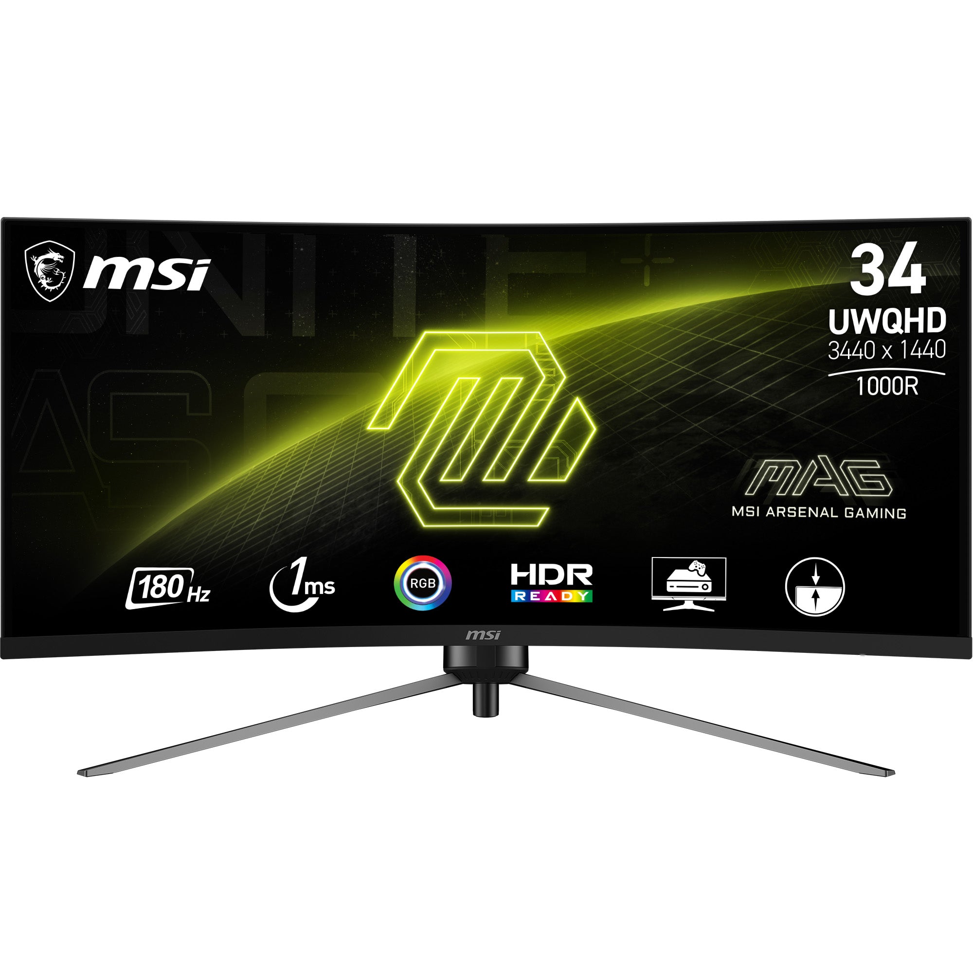 MSI MSI MAG 345CQRDE platta pc-skärmar 86,4 cm (34") 3440 x 1440 pixlar UltraWide Dual Quad HD Svart