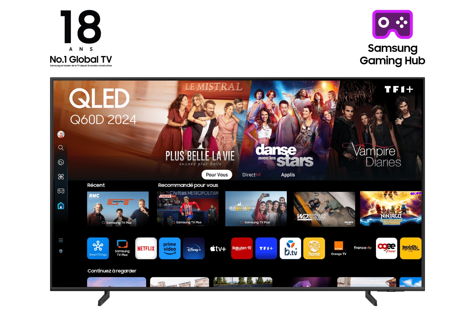 Samsung TQ65Q60DAU 165,1 cm (65") 4K Ultra HD Smart-TV Wi-Fi Titan