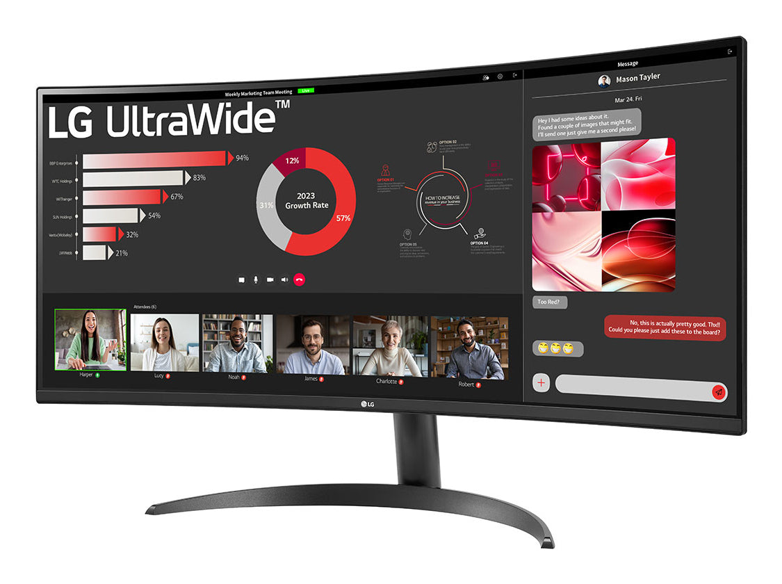 LG LG 34WR50QK-B platta pc-skärmar 86,4 cm (34") 3440 x 1440 pixlar Wide Quad HD Svart