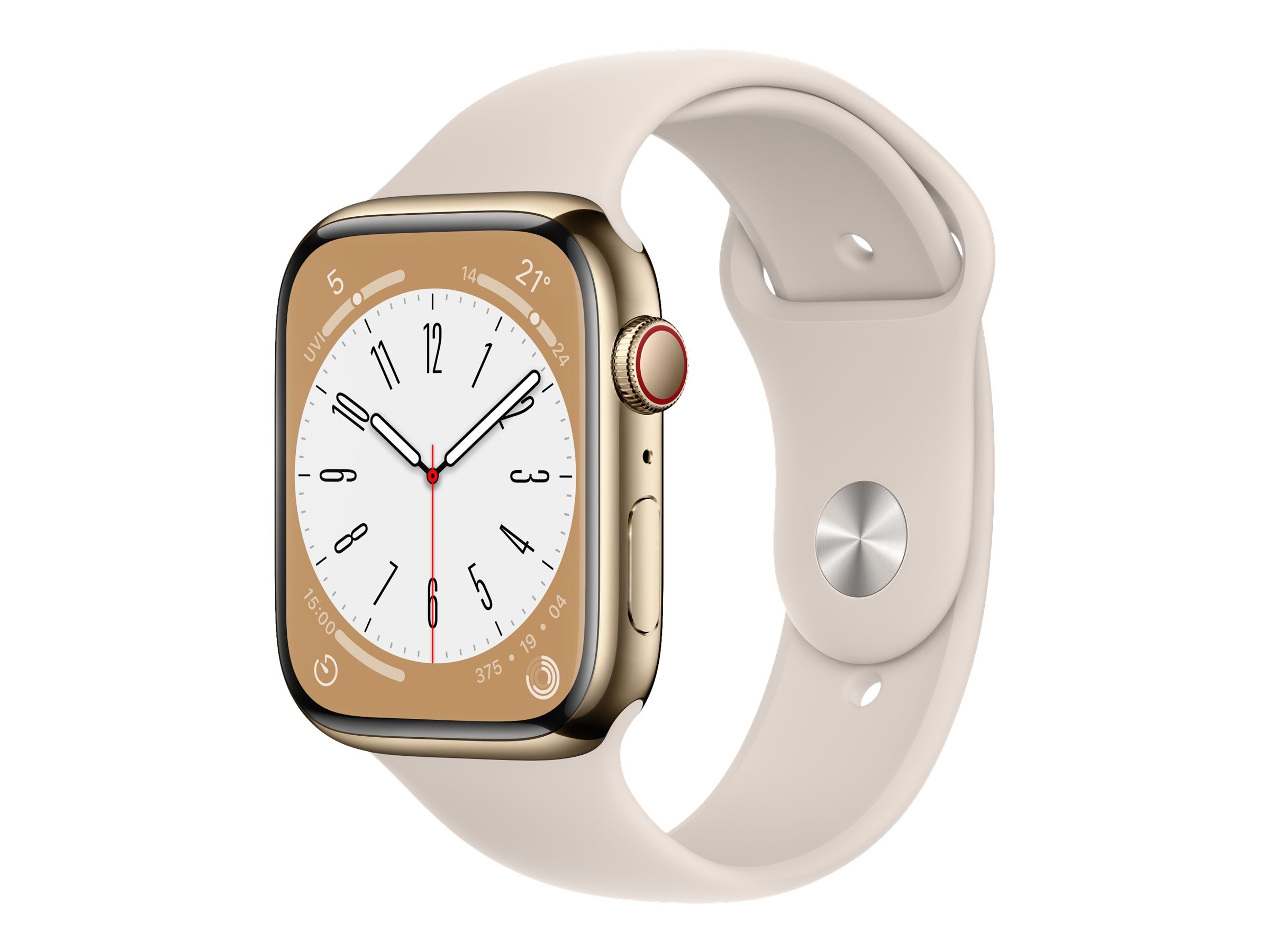 Apple Watch Series 8 (GPS  Cellular) 45 mm Guld Fløde Smart ur